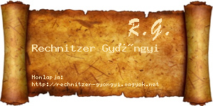 Rechnitzer Gyöngyi névjegykártya